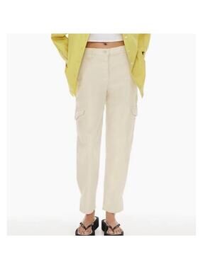Aritzia Wilfred Free Modern Cargo Jeans Pants 2 butter yellow utility festival